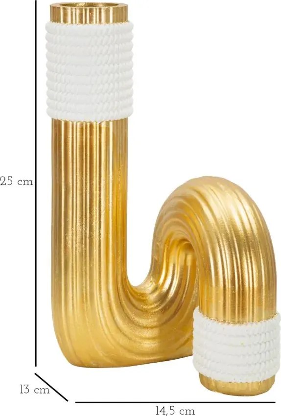 Váza Bann Veľká 25 cm zlatá/biela