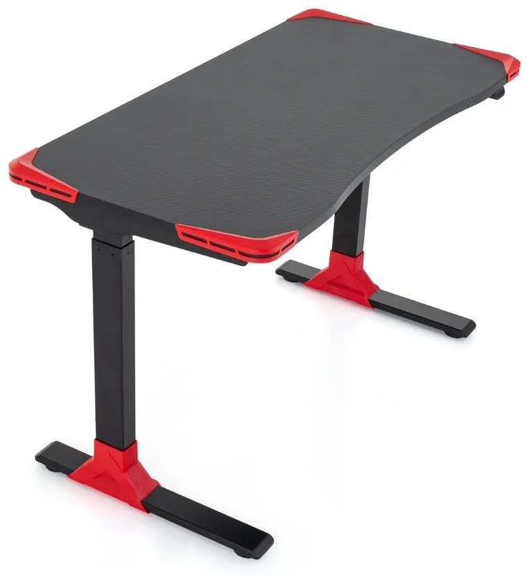 Výškovo nastaviteľný stôl OfficeTech Game, 120 x 60 cm, čierna