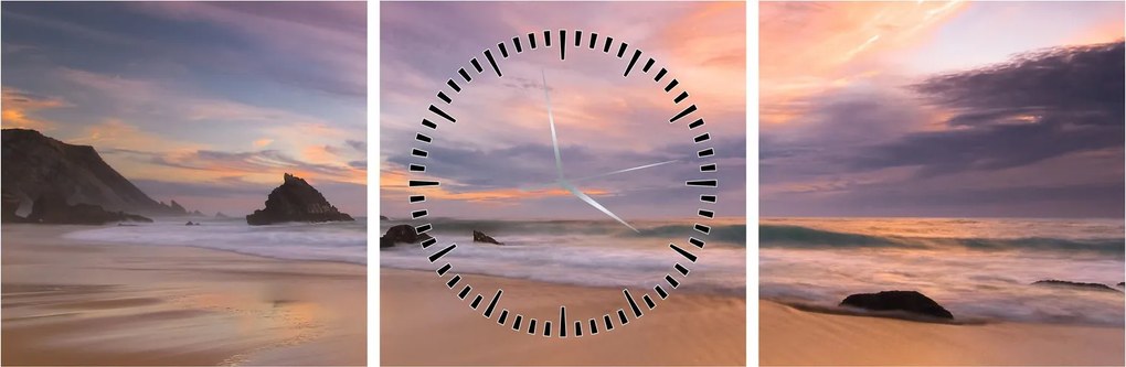 Obraz - Praia da Adraga (s hodinami) (90x30 cm)