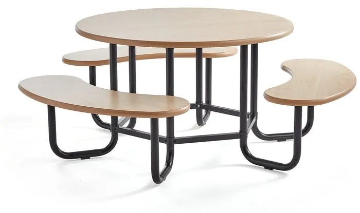 Sedenie do jedálne OCTO, breza, čierny rám