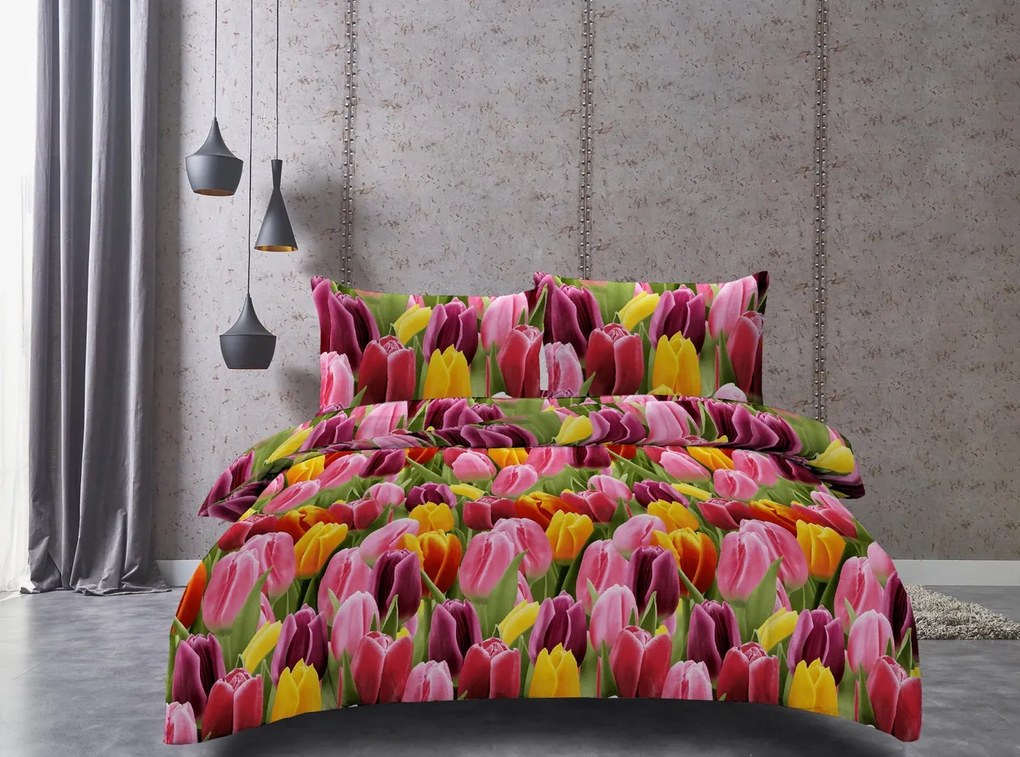 Obliečky z mikrovlákna TULIPÁNY červené