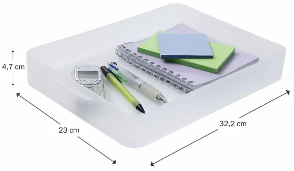 Plastový úložný organizér Pure Box A4, mliečny