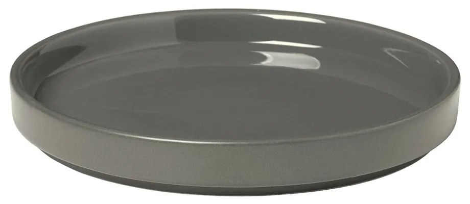 Sivý keramický tanier Blomus Pilar, ø 14 cm