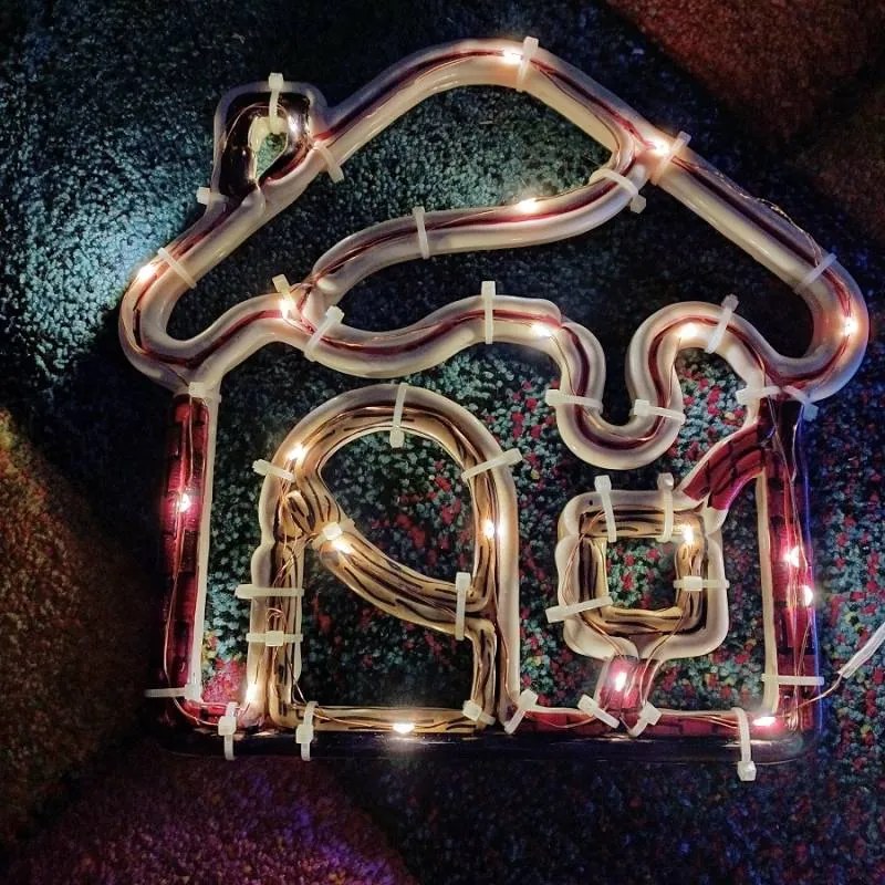 DECOLED Vánoční domeček, 30 cm, bílá