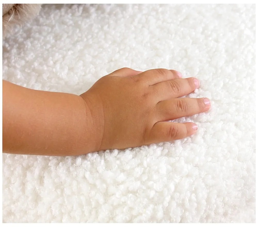 Biely detský puf z textílie bouclé Moouv – Artie