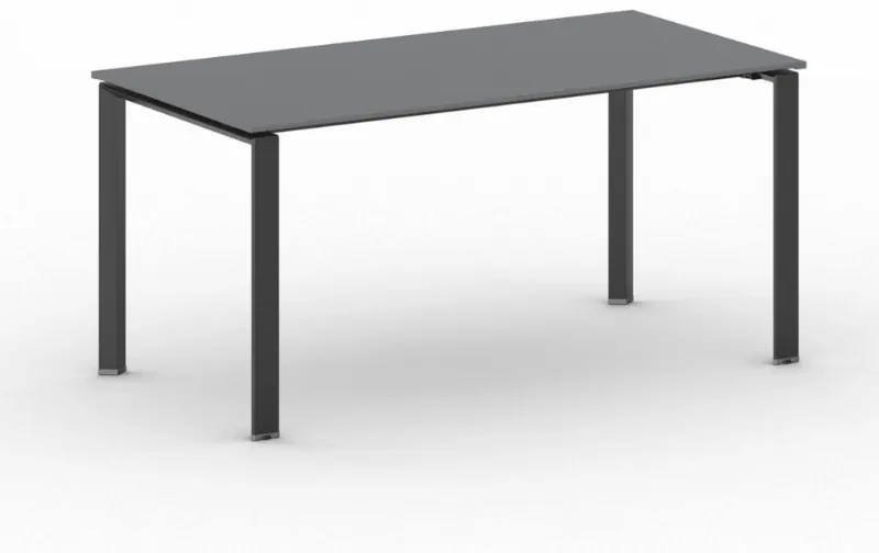 Rokovací stôl PRIMO INFINITY s čiernou podnožou 1600 x 800 x 750 mm, grafit