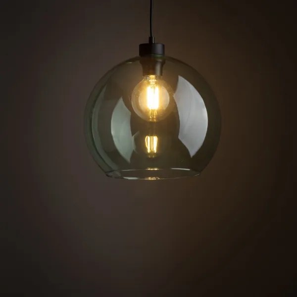 Závesný luster CUBUS 1xE27/15W/230V čierna/dymová zelená