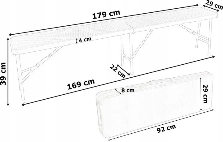 Skládací zahradní sestava šedá