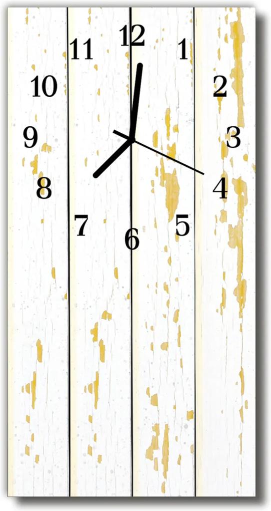 Sklenené hodiny vertikálne  biele drevo
