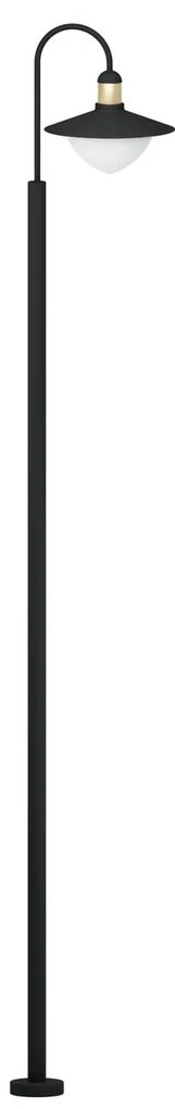EGLO Vonkajšia podlahová jednoramenná lampa SIRMIONE, čierna, 120cm