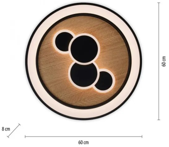 Paul Neuhaus 6284-79 - LED Stropné svietidlo ELIZA LED/55,5W/230V pr. 60 cm dub