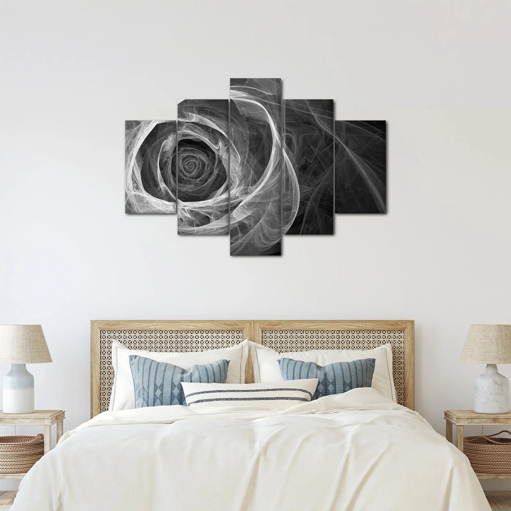 Obraz - Abstraktné ruže čiernobiela (150x105 cm)