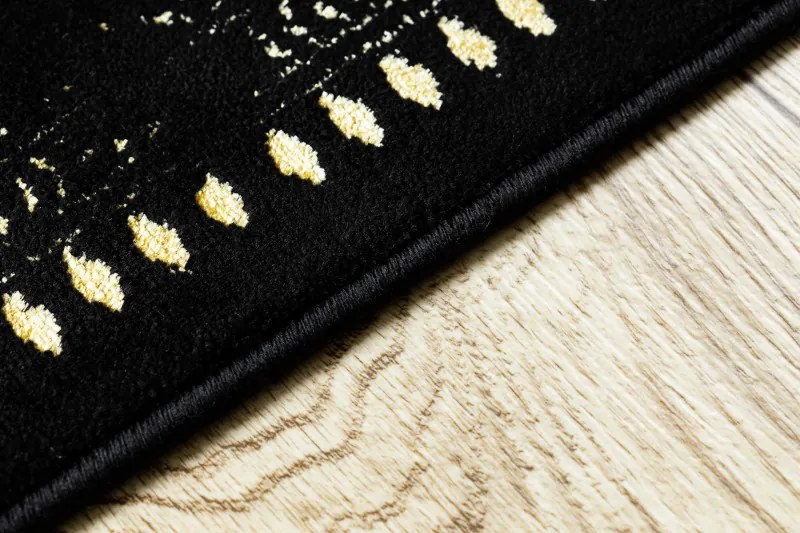 Dywany Łuszczów, Koberec behúň Gloss 408C 86 geometric black/gold, 80x300, čierna, obývacia izba