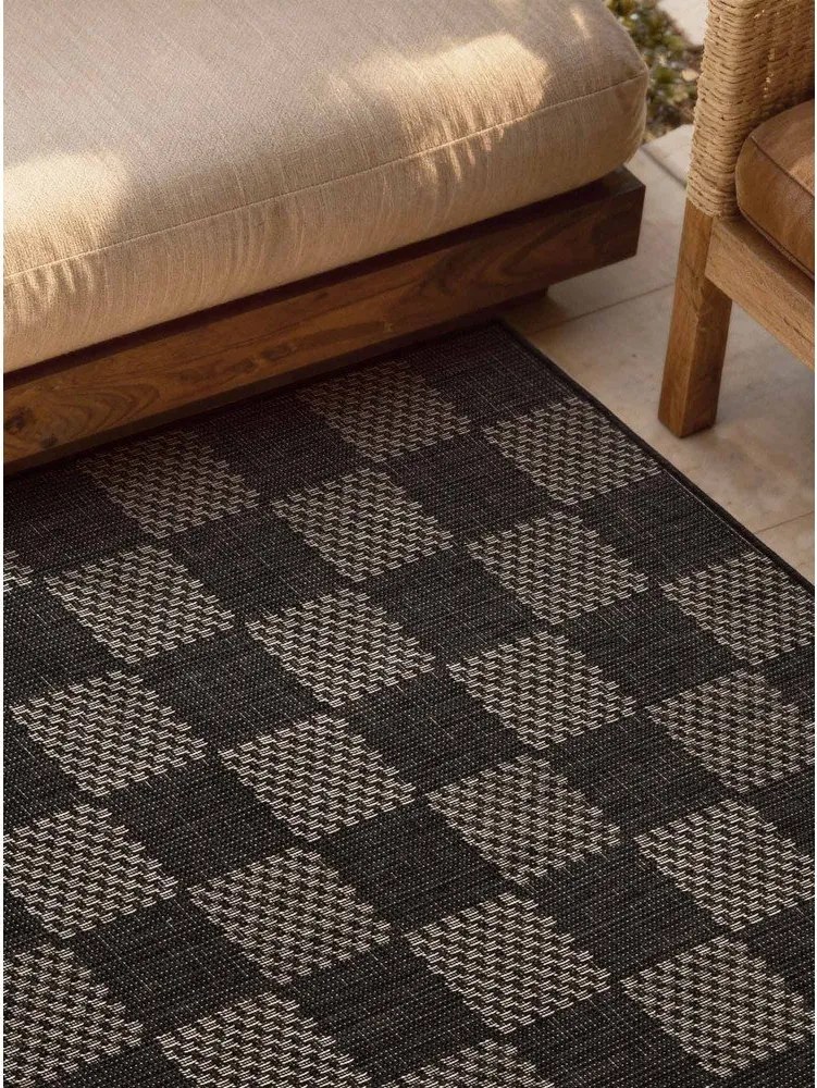 Čierny/krémovobiely vnútorný a vonkajší koberec 120x170 cm Haringey Dorothy – Ted Baker