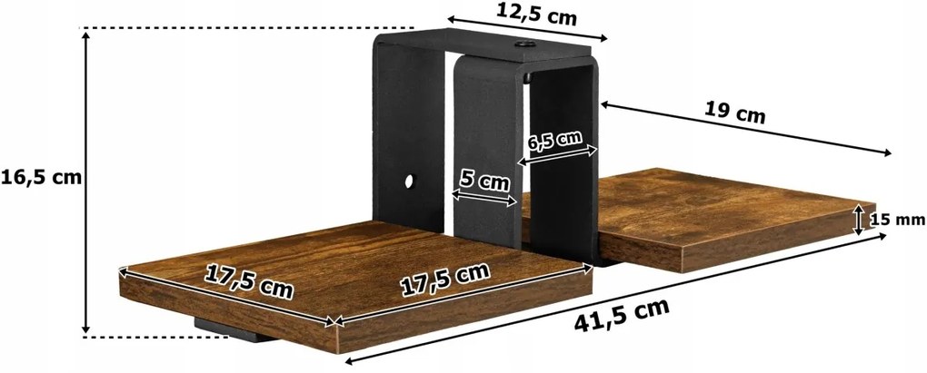 Loftový stojan na kvety FERNANDO RUSTIC čierny/dub