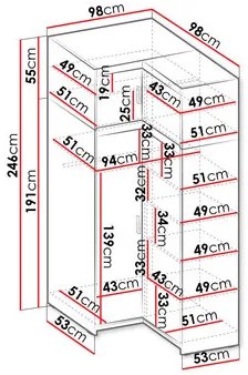 Šatníková skriňa Milica (biela). Vlastná spoľahlivá doprava až k Vám domov. 1122600