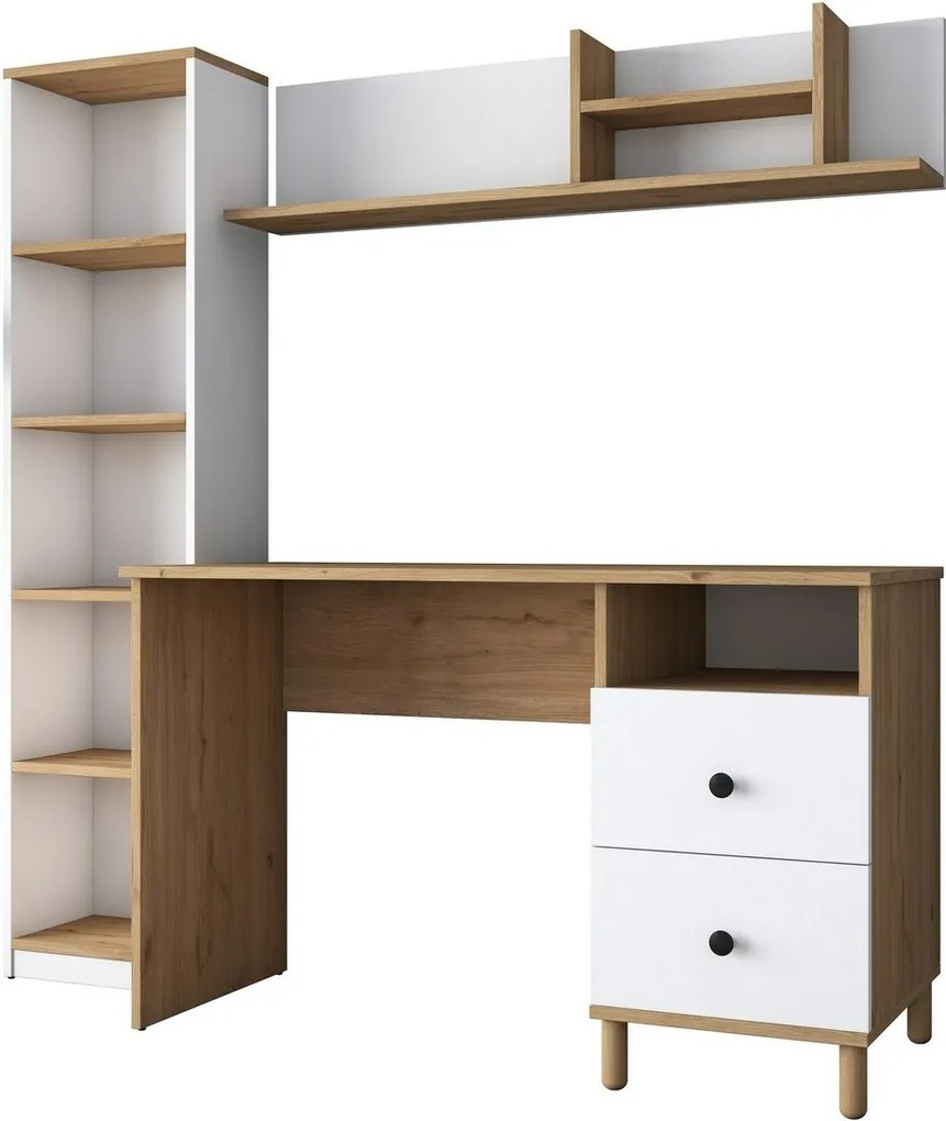 Pracovný stôl Hap Walnut and White