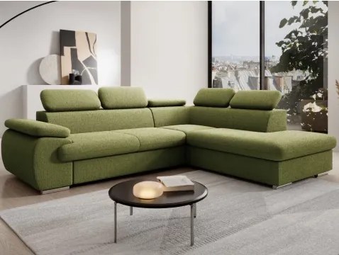Rohová sedačka Viera, šalátovo zelená látka, pravý roh%