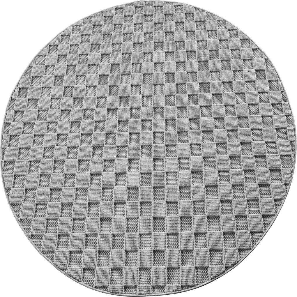 Ayyildiz, Kusový koberec Helix 2203 silver kruh, 80x80, šedá, chodba / predsieň