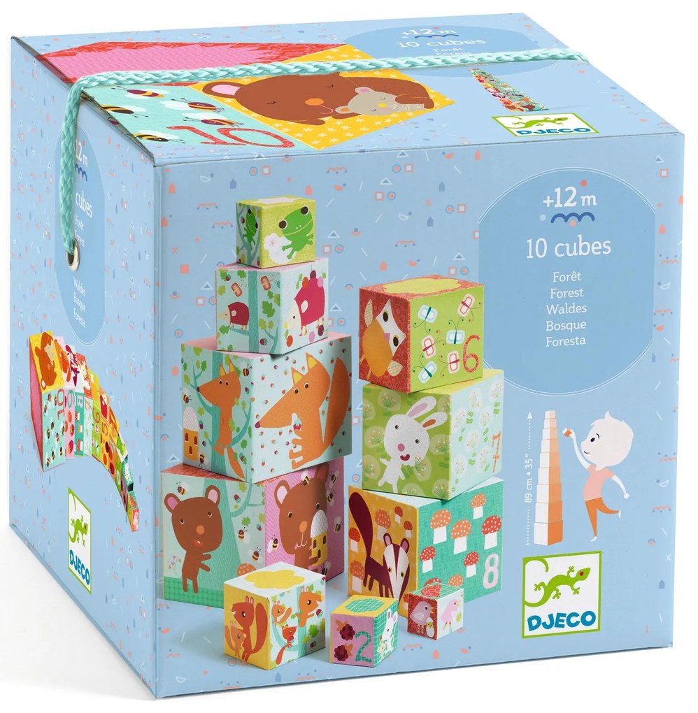 Skladacie kocky pyramída – Lesné zvieratká