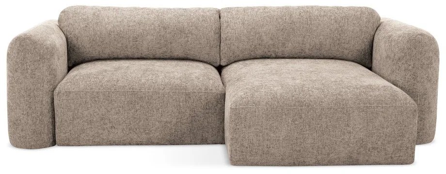 Svetlohnedá ženilková rozkladacia/s úložným priestorom rohová pohovka (pravý roh/s leňoškou) Mele – Makamii