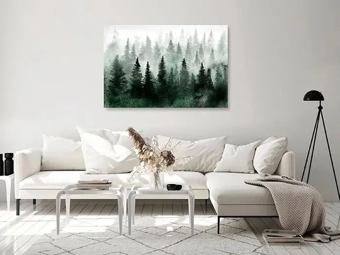 Obraz - Scandinavian Foggy Forest (1 Part) Wide Veľkosť: 60x40, Verzia: Premium Print