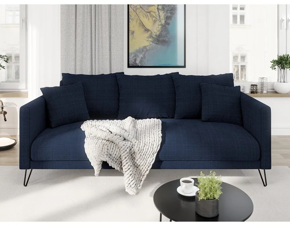 Tmavomodrá ženilková pohovka 200 cm Freya – Ropez