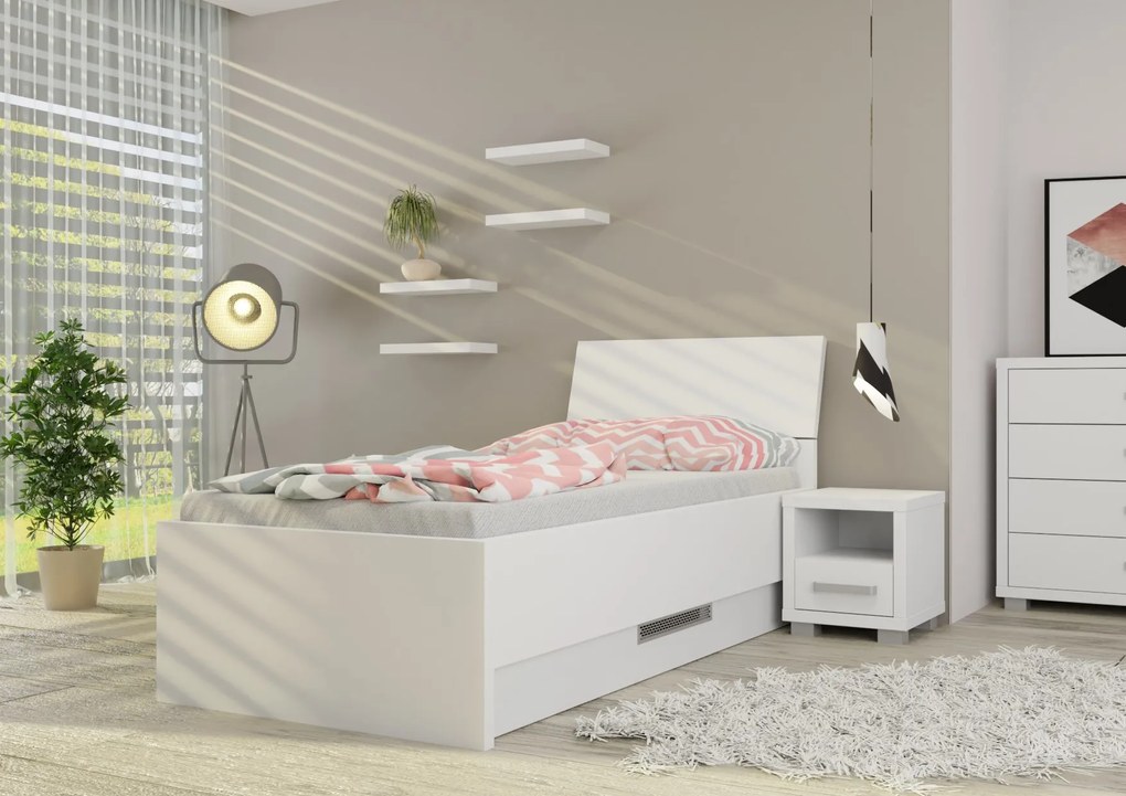 Wood Service Jednolôžko Lenka s úložným priestorom 90 x 200
