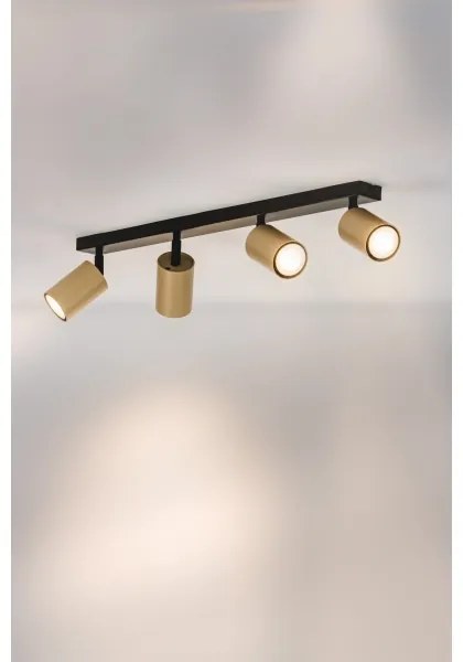 Bodové svietidlo ZOOM 4xGU10/25W/230V čierna/zlatá