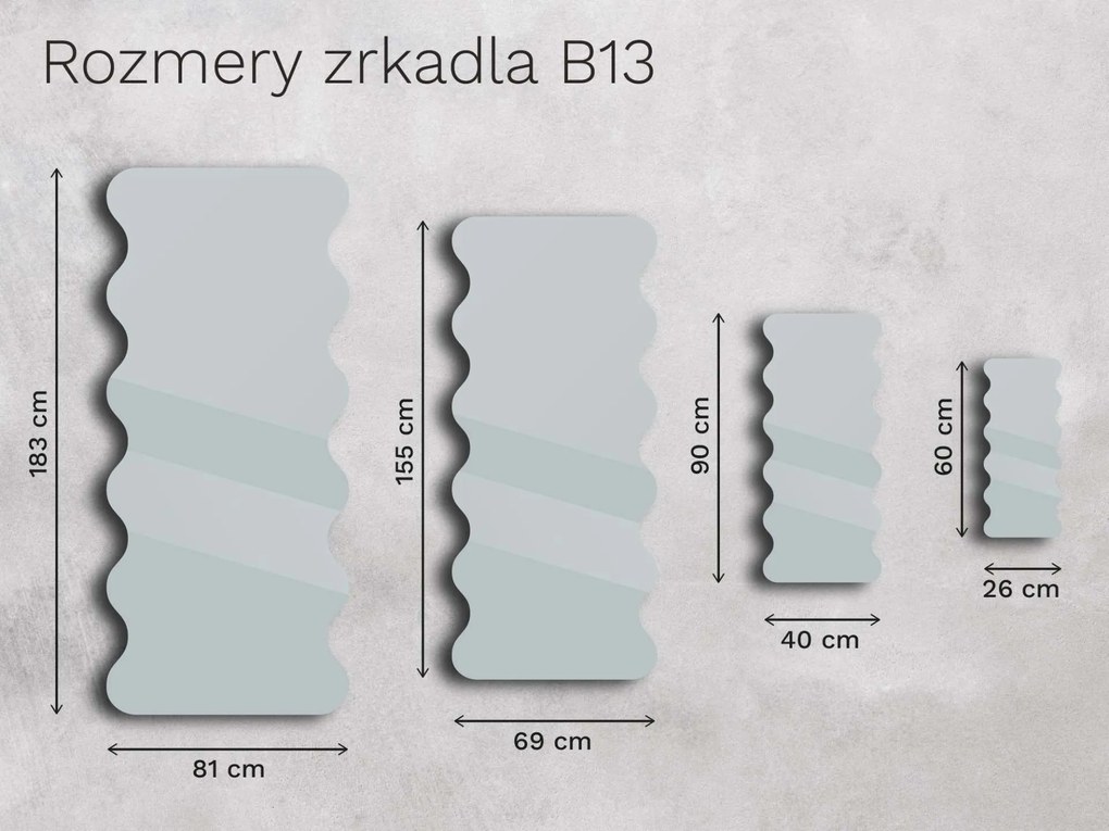 Zrkadlo Base B13 26×60