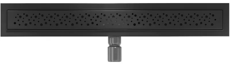 Mexen Flat nerezový sprchový žľab 60 cm, vzor M12, čierna, 1721060-15