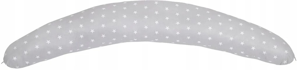Dojčiaci vankúš BABYMAM PREMIUM - Biele hviezdičky so šedou