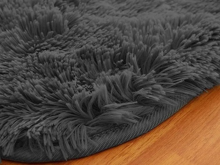 TZ Tmavosivý obdĺžnikový shaggy koberec Lana Rozmer: 200x200 cm