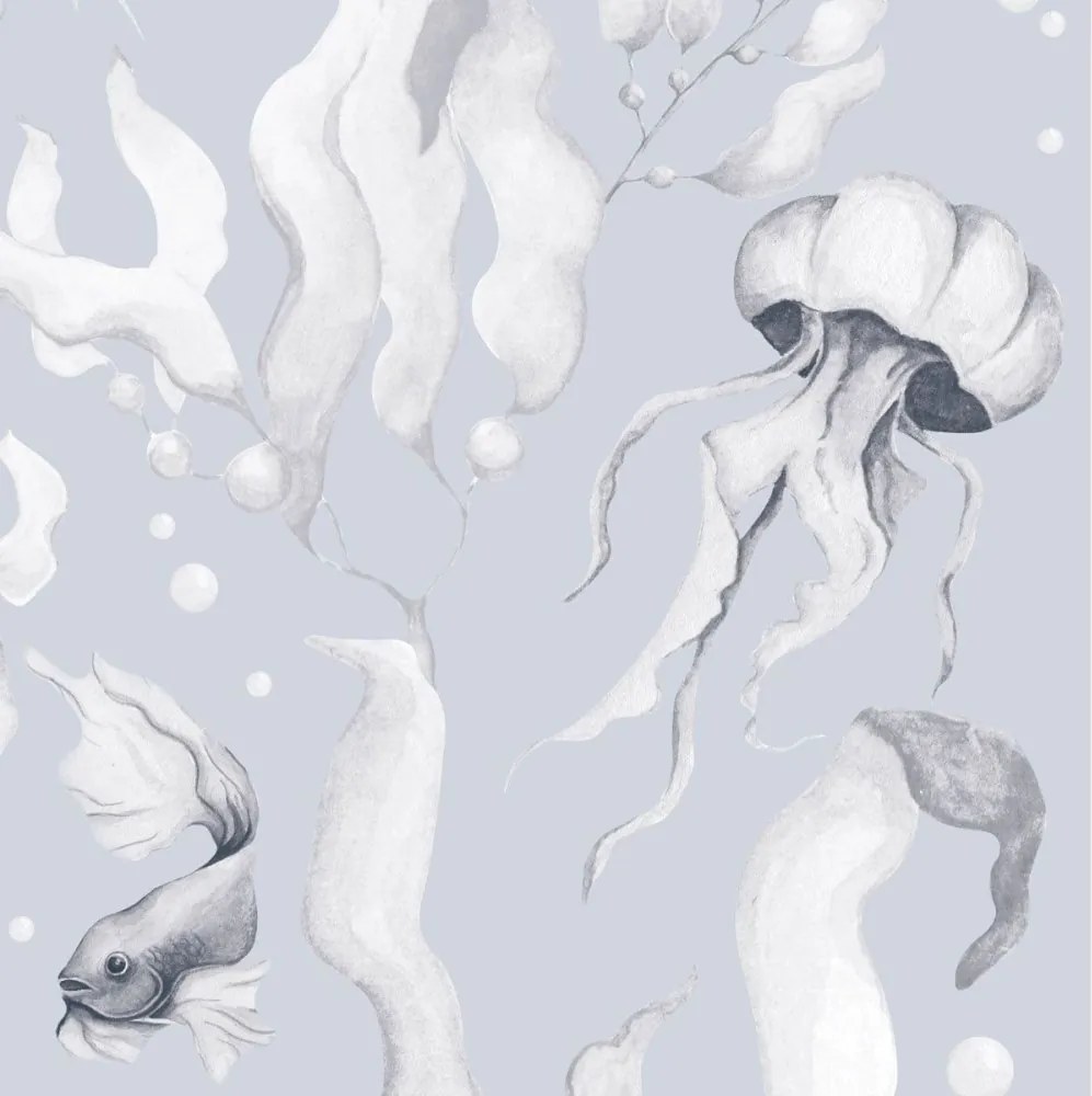 Tapeta mágie oceánu svetlo modrá 280x100 cm