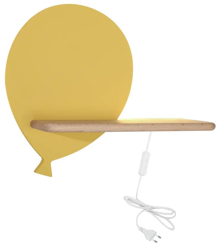 Candellux BALOON Nástenné svietidlo 4W LED 4000K IQ KIDS WITH CABLE, SWITCH AND PLUG GOLDEN 21-85108