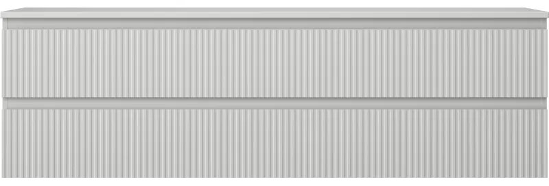 Mexen Rivel, kúpeľňová skrinka 160 cm s pracovnou doskou, 2 zásuvky, drážkovaná, matná sivá, 91A20-16047-2-BFFC62