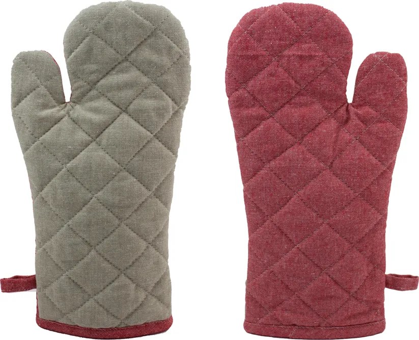 Home Elements Kuchynská chňapka, béžová a červená