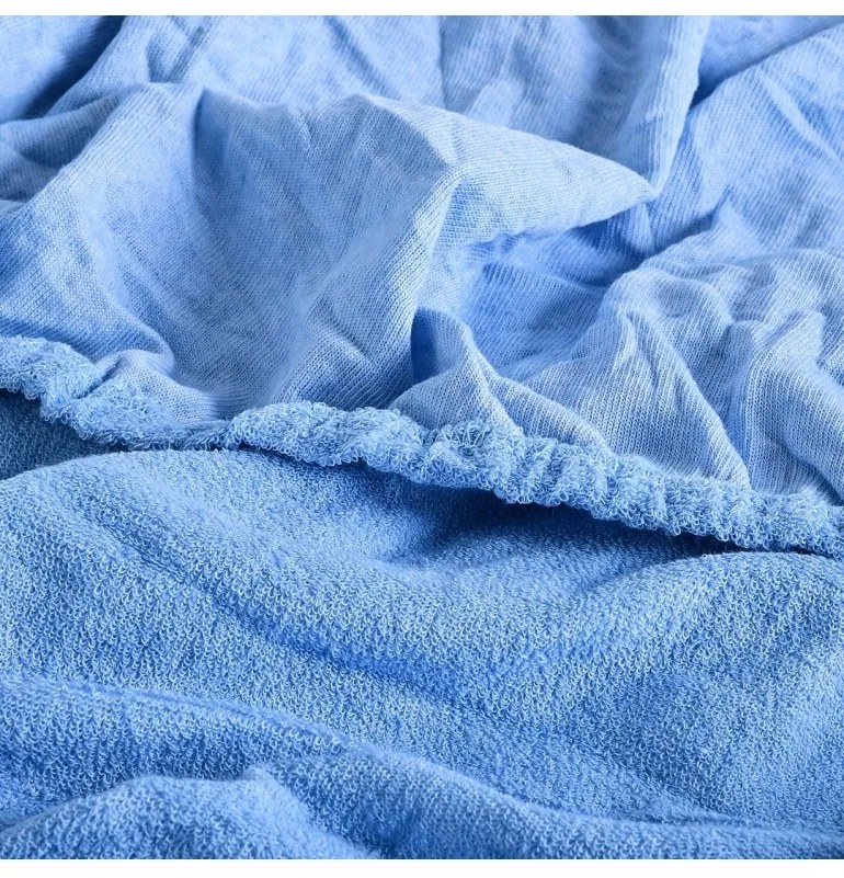 Plachta posteľná modrá froté EMI, Plachta 90x200