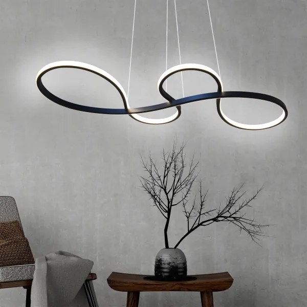 LED Luster na lanku SALSA LED/38W/230V 4000K čierna