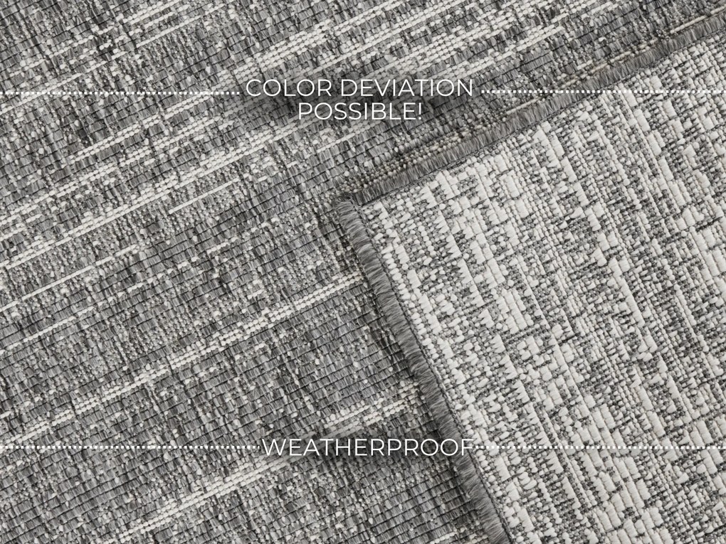 ELLE Decoration, Kusový koberec Gemini 105543 Silver z kolekcie Elle – na von aj na doma, 120x170, šedá, chodba / predsieň