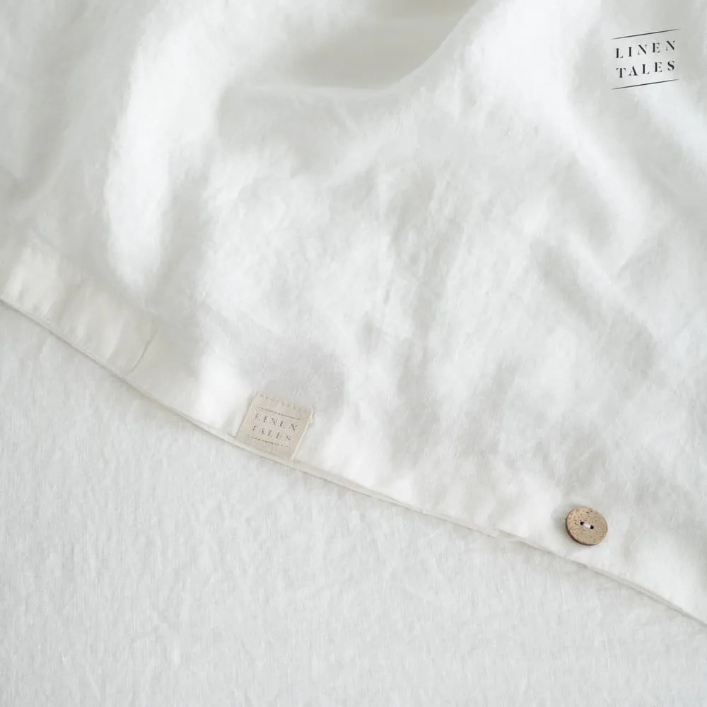 Biele ľanové obliečky na dvojlôžko 200x200 cm White – Linen Tales
