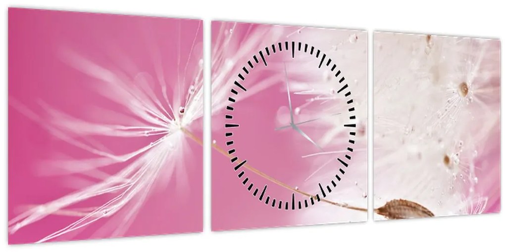 Obraz - Makro kvetu (s hodinami) (90x30 cm)