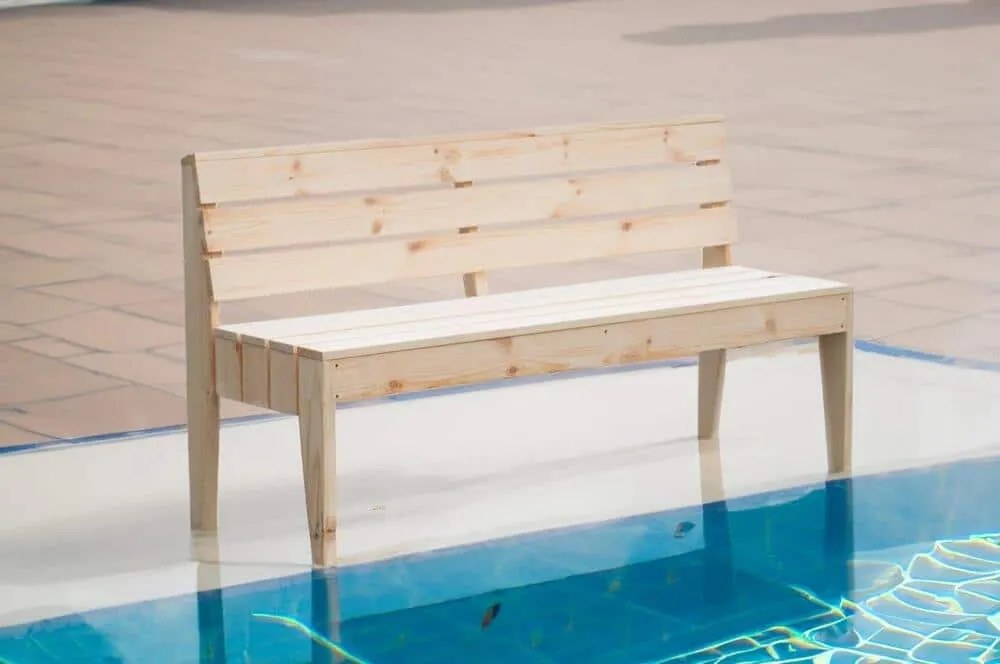 POOL drevená lavica prírodná