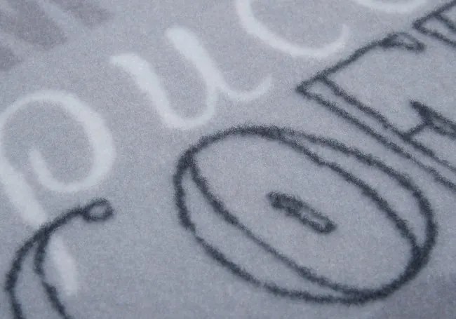 Koberec / Behúň Hanse Home Cook & Clean I Like Espresso sivý / čierny / biely