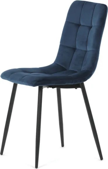 Jedálenská stolička zamatová, modrá CT-281 BLUE4