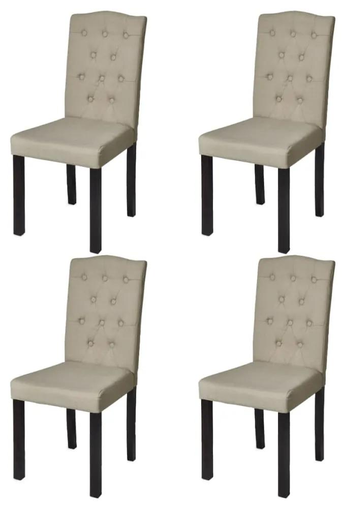vidaXL Jedálenské stoličky 4 ks, béžové, látka