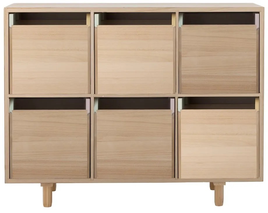 Nízka detská komoda z masívu paulownie v prírodnej farbe 25,5 x88, 5 cm Calle – Bloomingville Mini