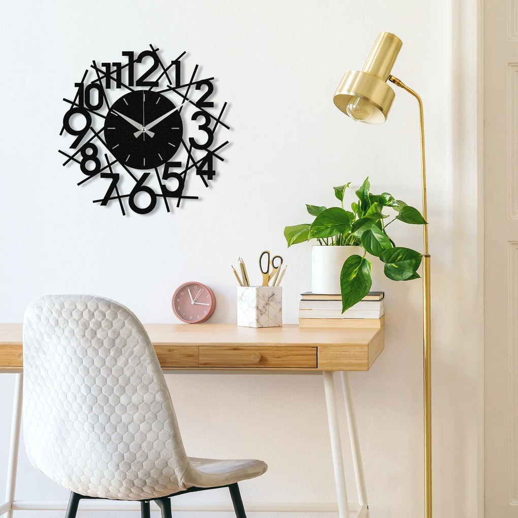 Nástenné kovové hodiny Rasputin čierne