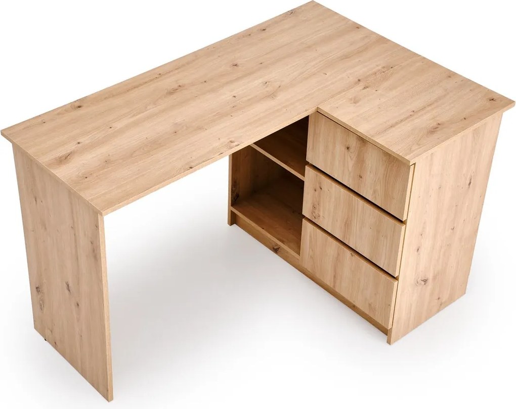 Rohový písací stôl Bega dub artisan