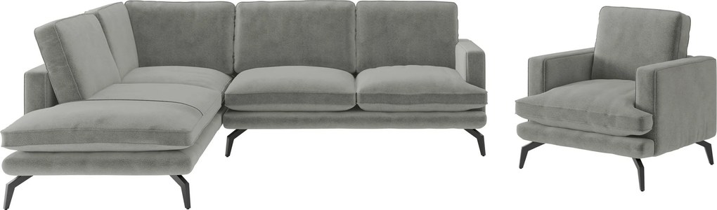 XXXLutz SEDACIA ZOSTAVA, textil, sivá Livetastic - Online Only obývacie izby - 001968007710
